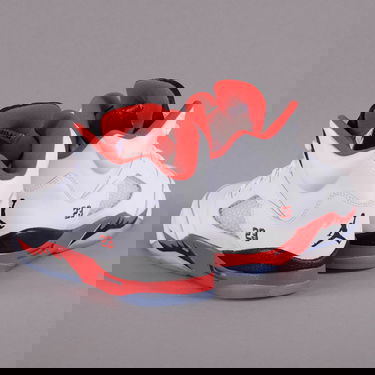Кецове и обувки Jordan Air Jordan 5 Retro ''Fire Red Black Tongue'' 2013 GS Бяло | 440888 120, 2