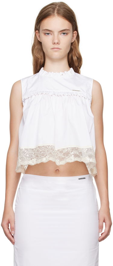 Потник We11done Lace Trim Blouse Бяло | WD-BL2-24-140-W-WH, 0