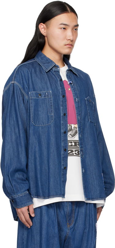 Риза Maison MIHARA YASUHIRO Maison MIHARA YASUHIRO Cotton Tencel Long-Sleeve Denim Shirt Синьо | I12SH002, 1