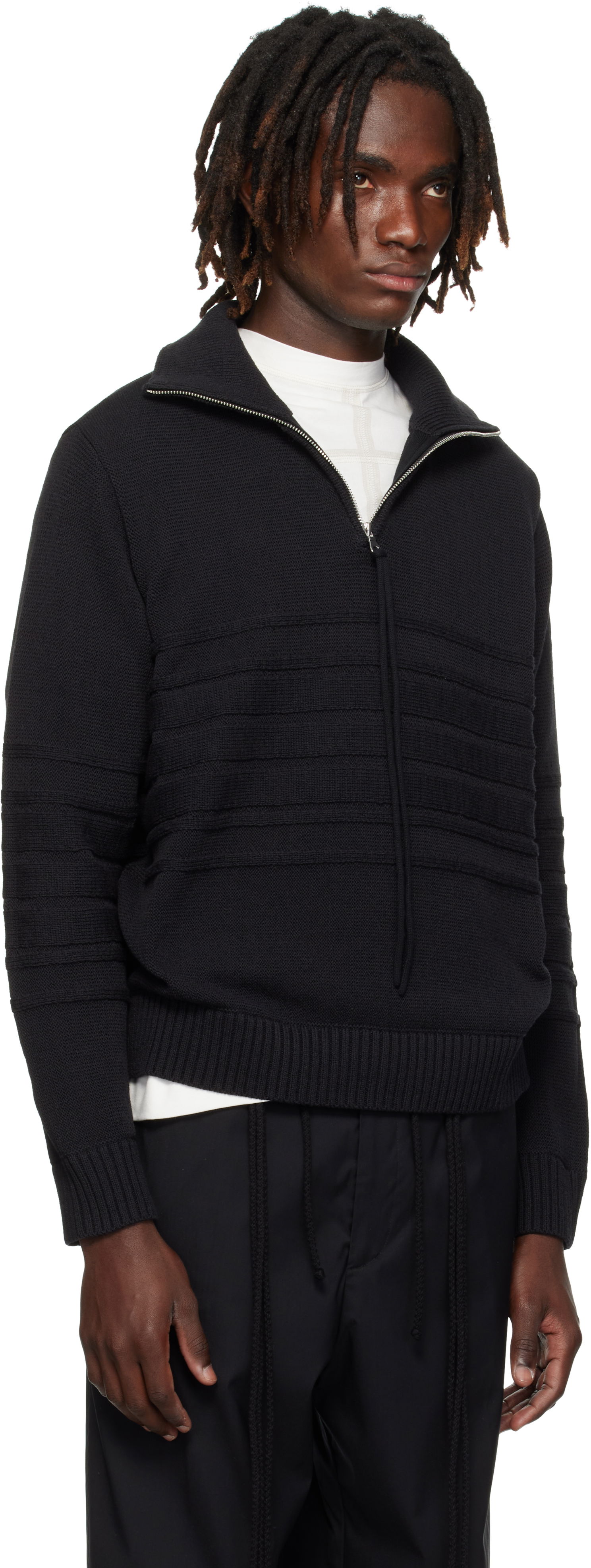 Поло тениска Craig Green Craig Green Tape Knit Polo Черно | CGAW25CKNJU61, 1