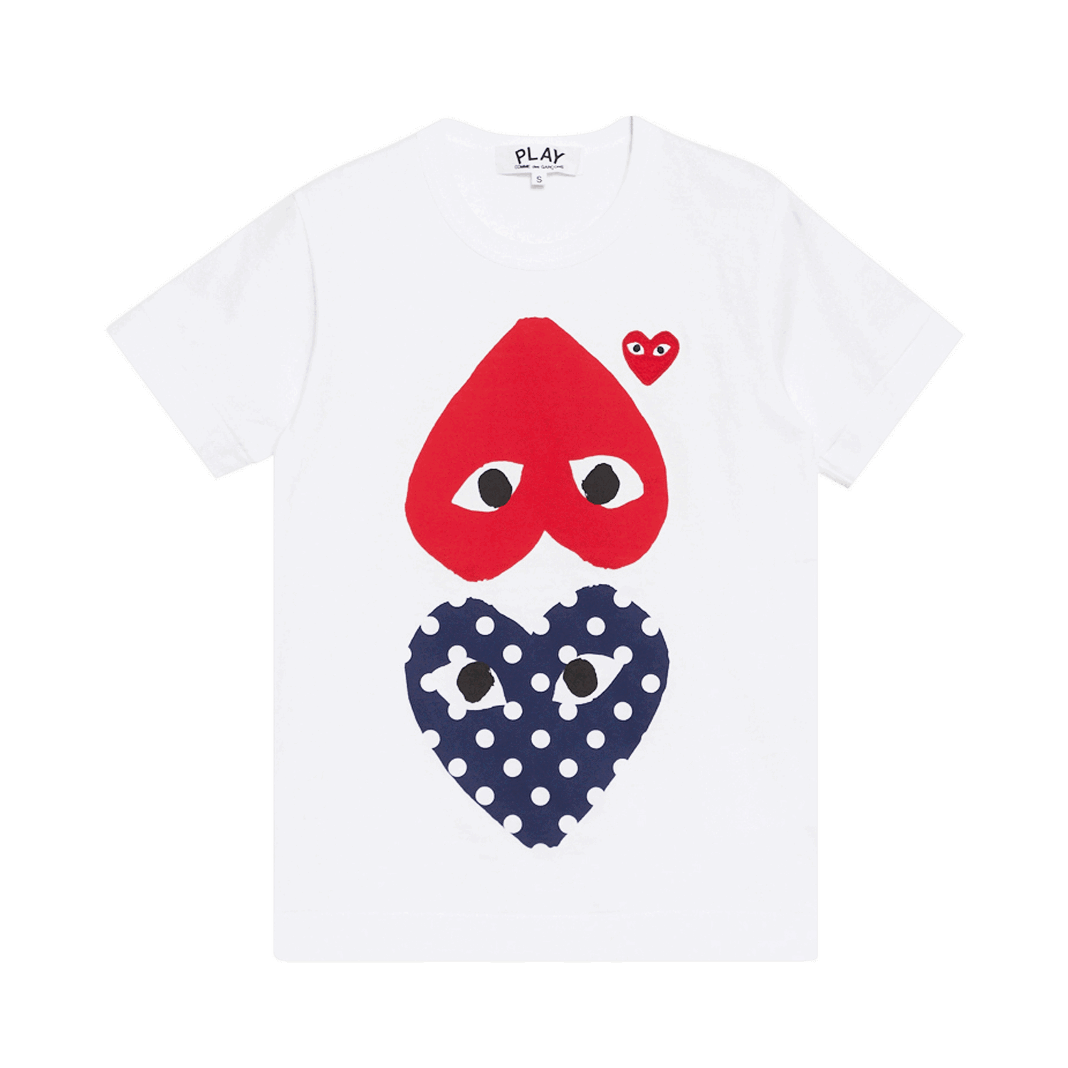 Тениска Comme des Garçons PLAY Polka Dot Upside Down Heart T-Shirt Бяло | AZ T239 051 1, 0