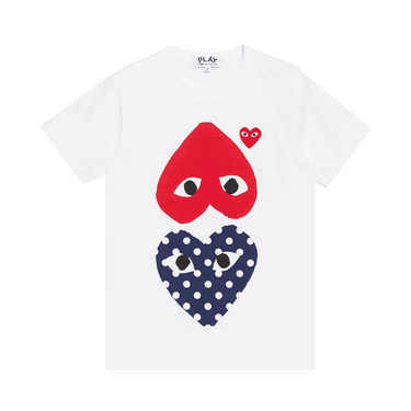 Тениска Comme des Garçons PLAY Polka Dot Upside Down Heart T-Shirt Бяло | AZ T239 051 1, 0