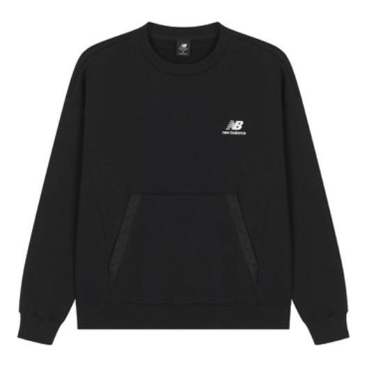 Пуловер New Balance Men's Sweatshirt With Logo Patch Черно | AMT23359-BK