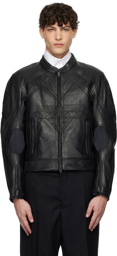 Яке VETEMENTS Pro Racing Leather Jacket Черно | UA66JA220B, 0