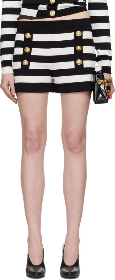 Къси панталони Balmain Balmain Striped Knit Shorts Черно | EF0PA195KI32, 0