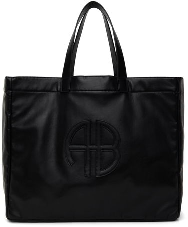 Голяма пазарска чанта Anine Bing Large Leather Tote Bag Черно | A-13-2148-005, 0