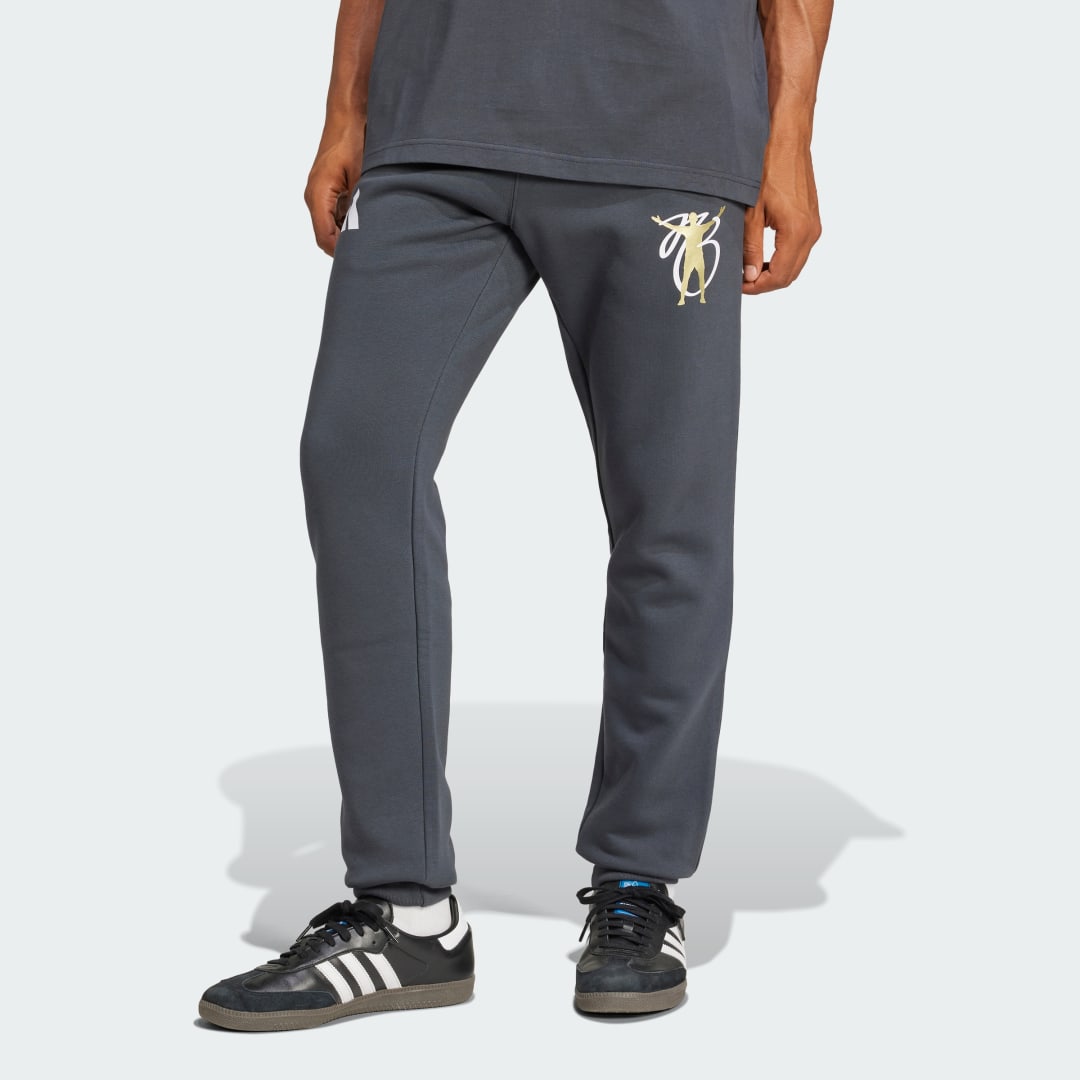 Спортни панталони adidas Performance Fleece Graphic Jogger Pants Сиво | JM9367, 0