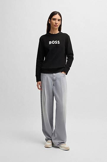 Пуловер BOSS BOSS Sweatshirt with Contrast Logo Черно | 50501154, 1