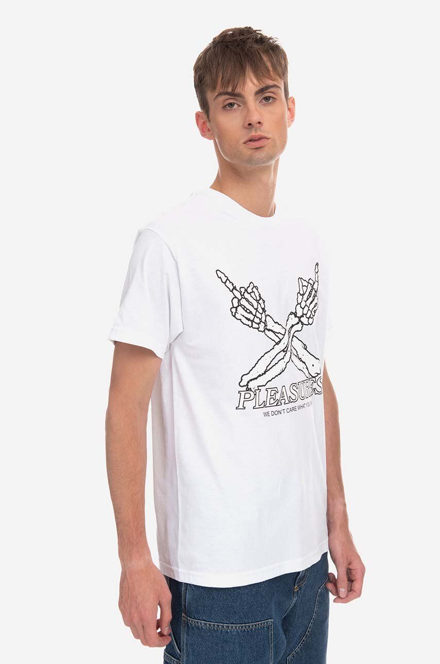Тениска Pleasures T-Shirt Dont Care With Print Бяло | P23SP051, 0