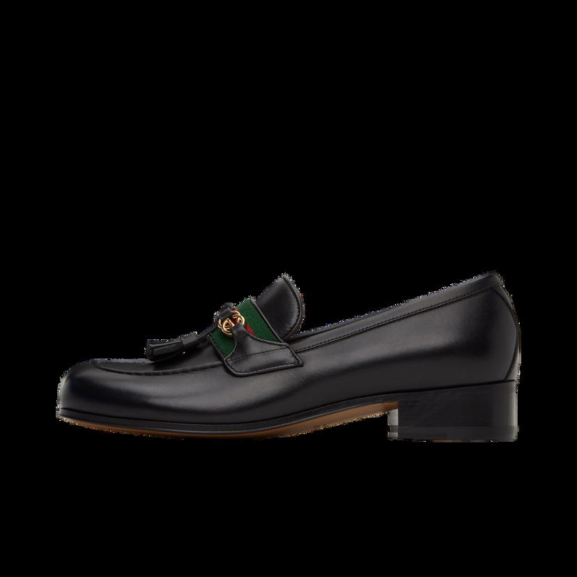 Кецове и обувки Gucci Web Interlocking G Loafers "Black" Черно | 741407 1W610