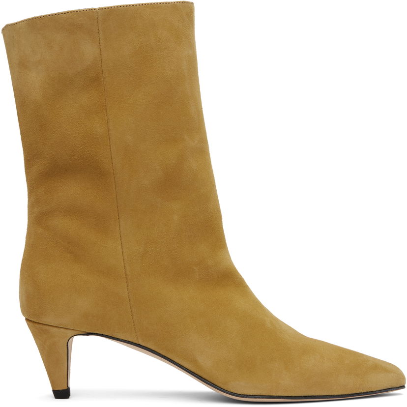 Pокля BY FAR BY FAR Lysander Suede Leather Boots Жълто | MWFBO068KL007BR052PL