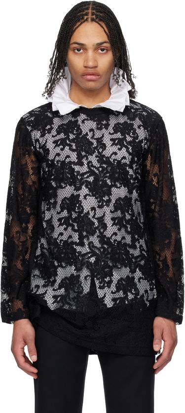 Риза Comme des Garçons Comme des Garçons Homme Plus Raschel Lace T-Shirt Черно | PO-T036-051, 0