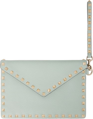 Дамска чанта Valentino Valentino Garavani Rockstud Grainy Calfskin Wristlet Pouch Зелено | 6W2P0P87VSH, 0