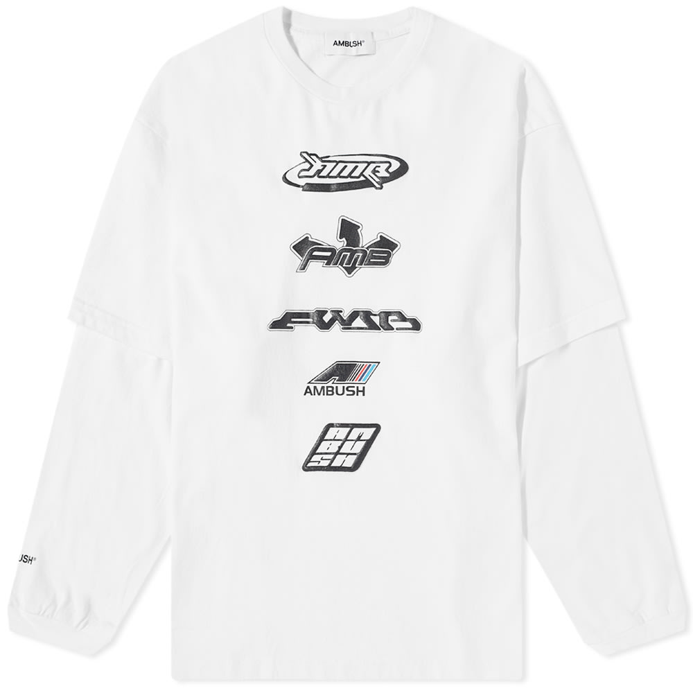 Тениска Ambush Long Sleeve Graphic Mix Tee Бяло | BMAB023S23JER0010210, 0