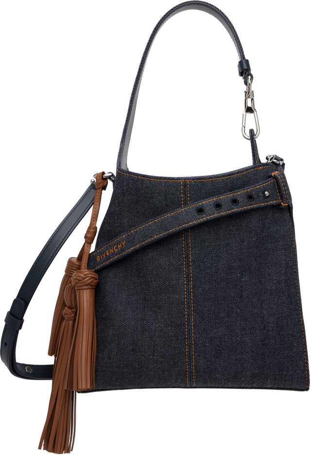 Mini Belted Tassel Denim Bag