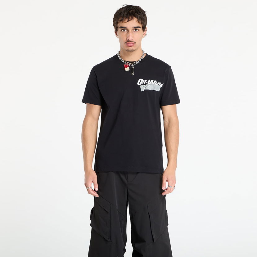 Тениска Off-White Off-White Cupid Tape Slim Fit Short Sleeve T-Shirt Черно | OMAA027F25JER00B1001