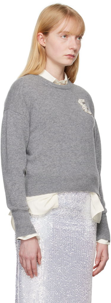 Пуловер Erdem Erdem Embellished Crewneck Sweater Сиво | PS24_R1KT8_GEKW, 1