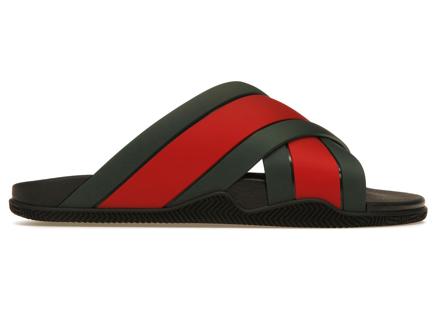 Кецове и обувки Gucci Web Slide Black Rubber Червено | 630326 J8700 8460, 0