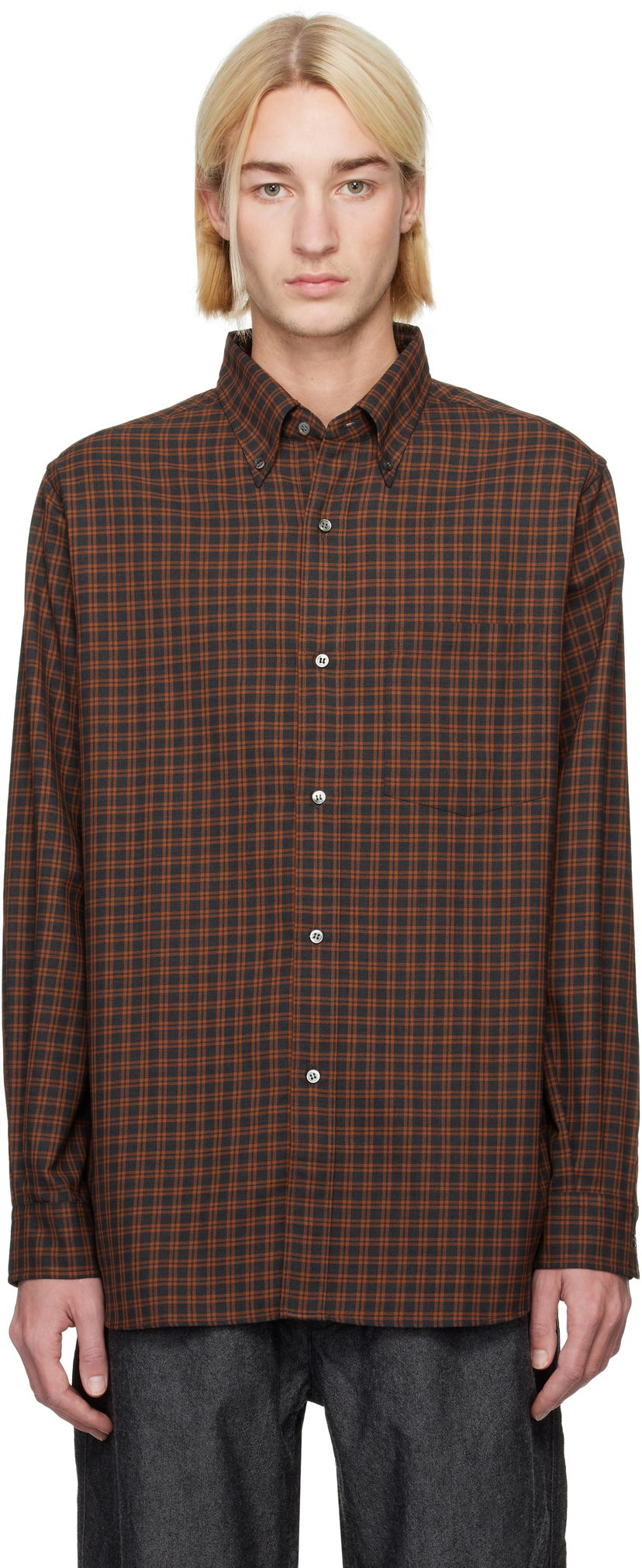 Риза NANAMICA Plaid Button-Down Shirt Оранжево
 | S24FG050U