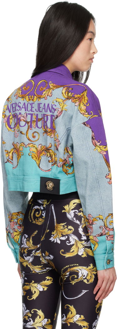 Яке Versace Versace Jeans Couture Outline Barocco Cropped Denim Jacket Многоцветен | E78HAS4P0_EES139L54, 2