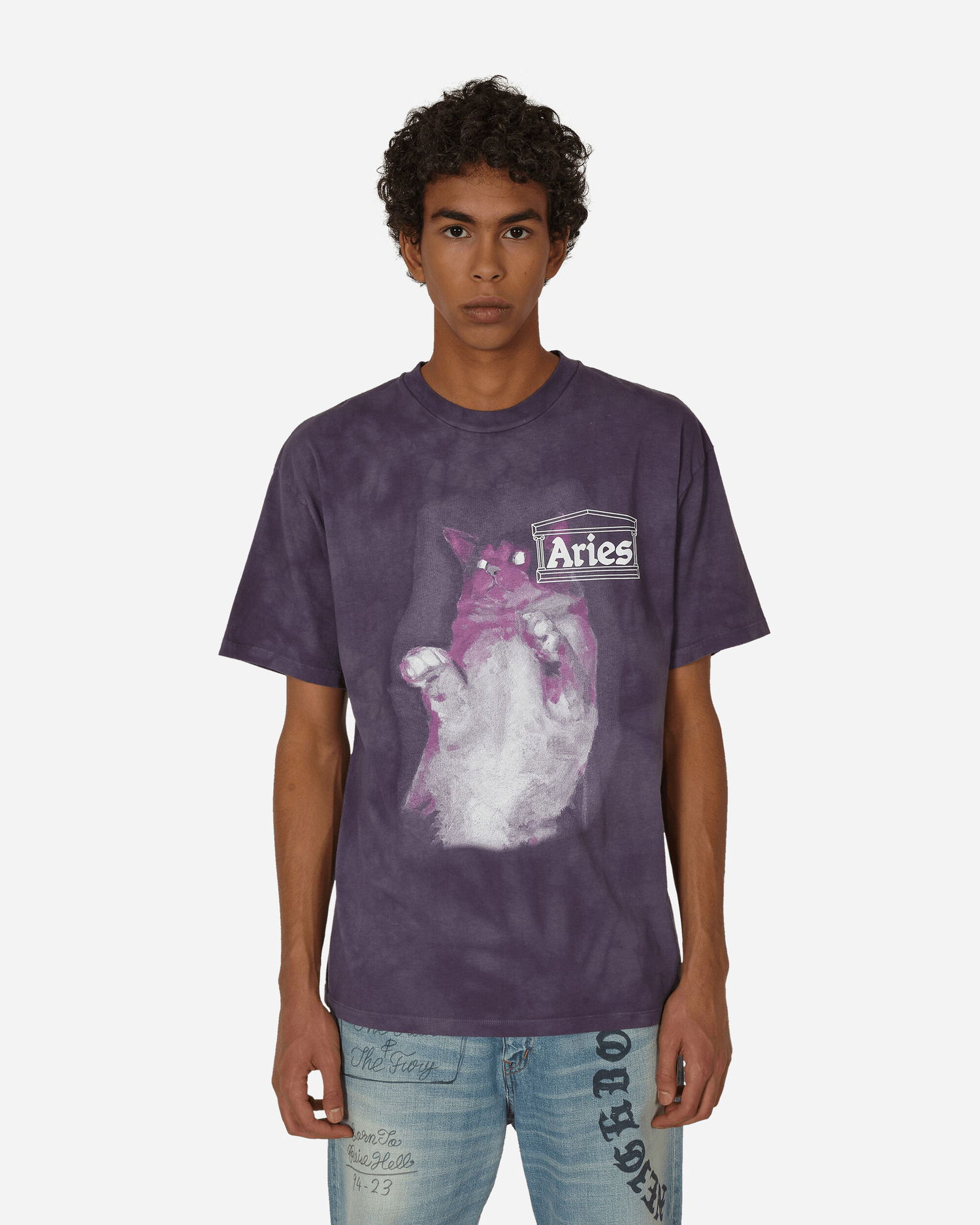 Тениска Aries Catseyes T-Shirt Лилаво | FUAR60014 PRL, 1