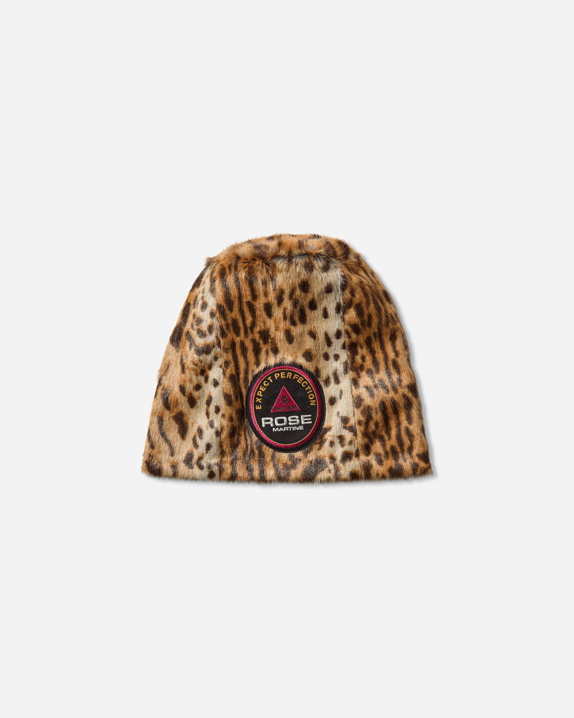 Шапка Martine Rose Faux Fur Leopard Print Beanie Кафяво | 1228WF07720
