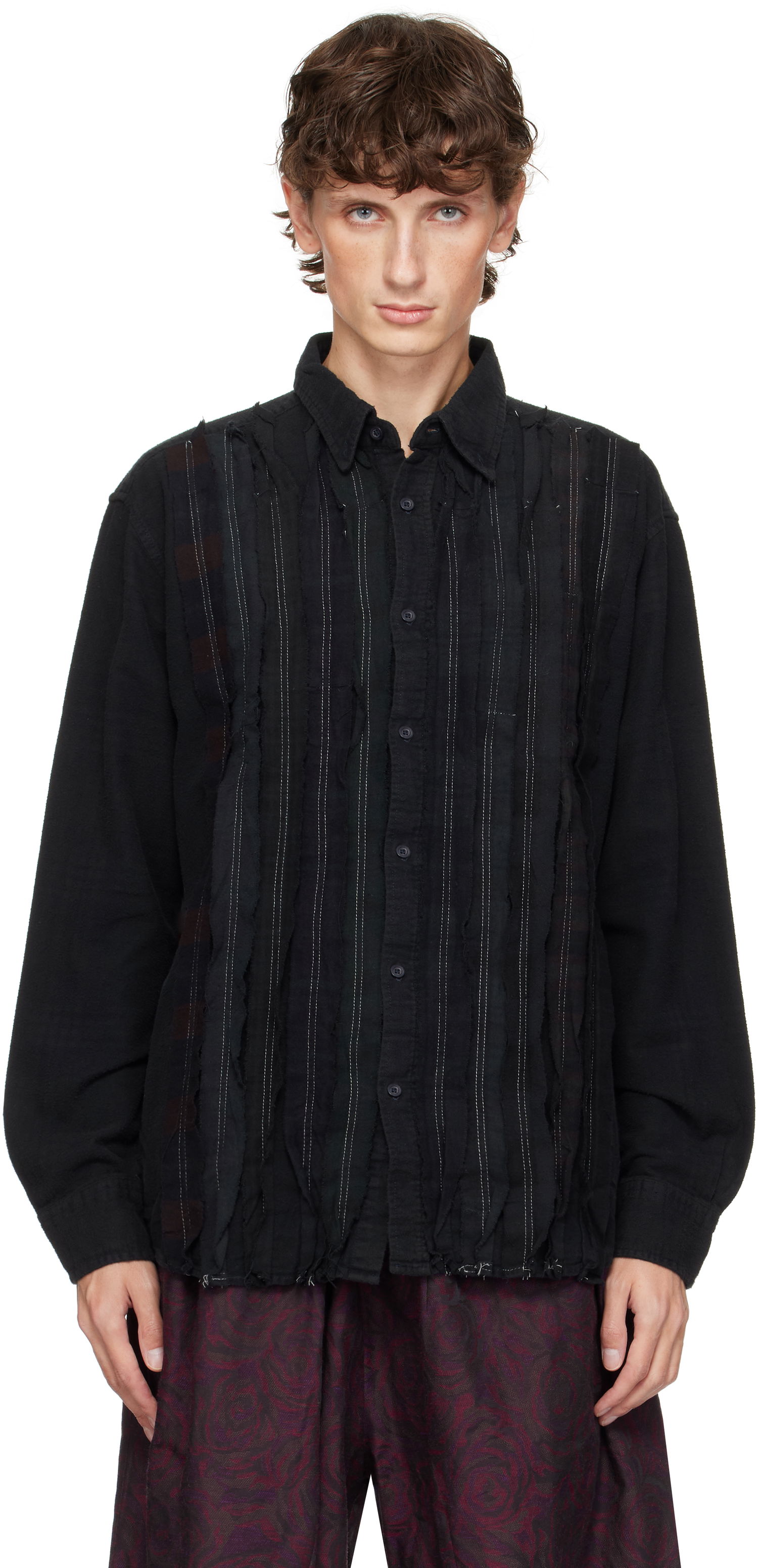 Риза Needles Rebuild Ribbon Shirt Черно | PU355, 0