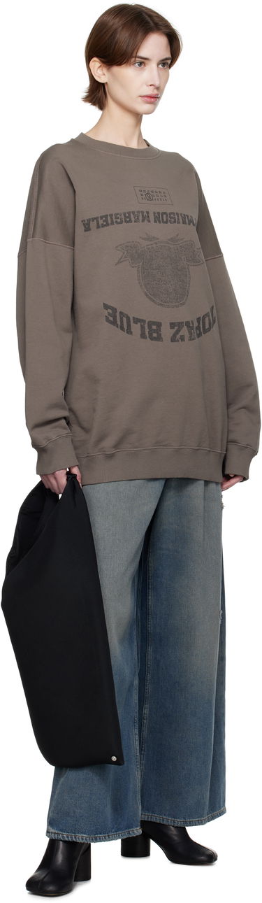 Пуловер Maison Margiela MM6 Maison Margiela Printed Sweatshirt Кафяво | SH0GU0023 M25012, 3
