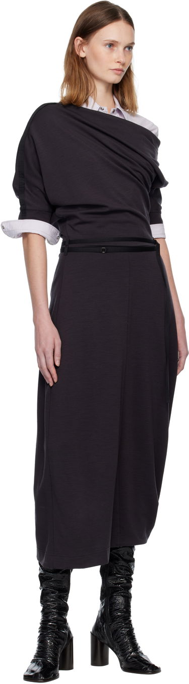 Кецове и обувки LEMAIRE Glove 80 Crinkled Patent Over-the-Knee Block Heel Boots Черно | FO0215 LL0156, 4