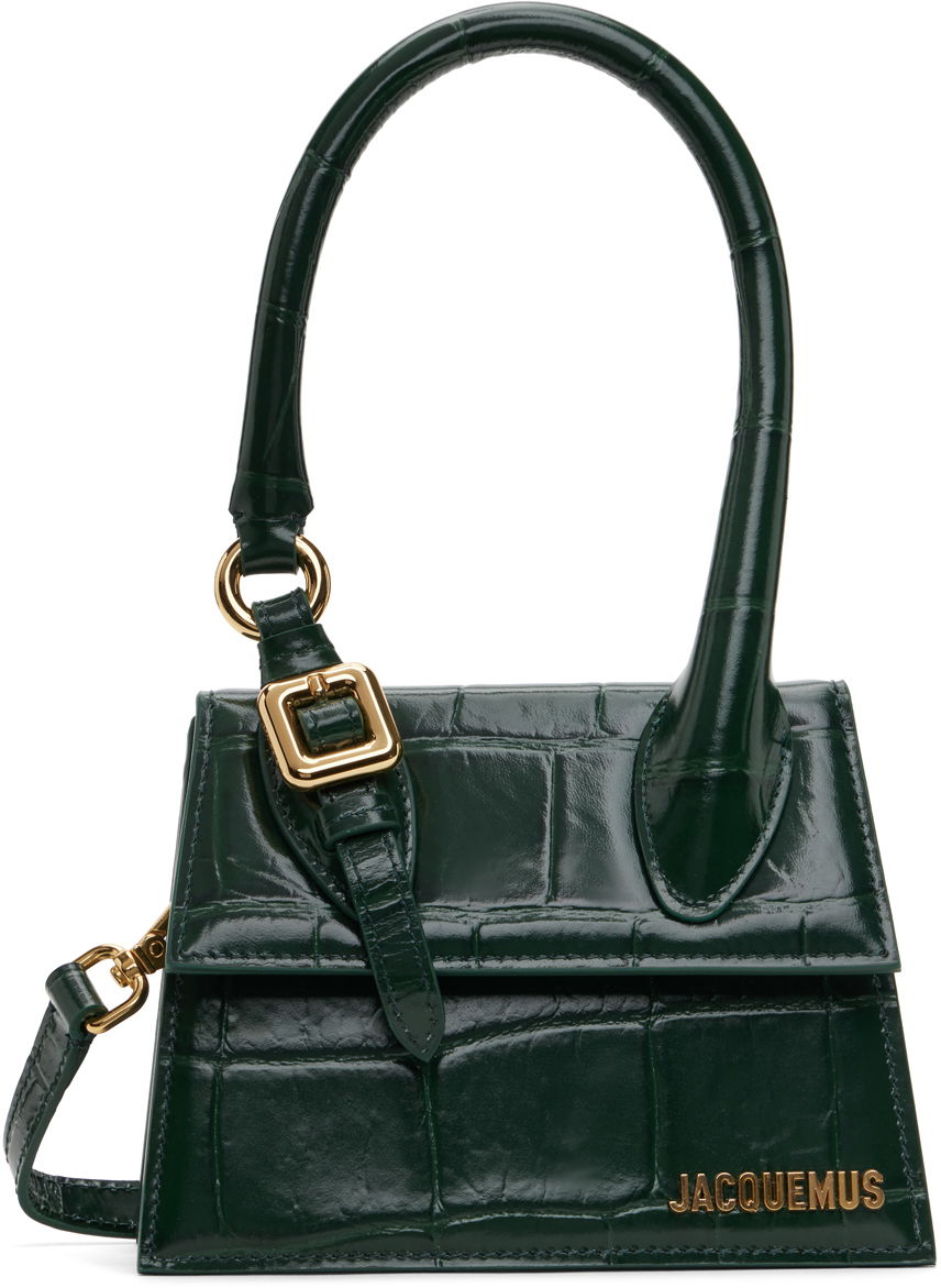 Облекло Jacquemus Green 'Le Chiquito Moyen Boucle' Bag Черно | 24E233BA327-3164, 0