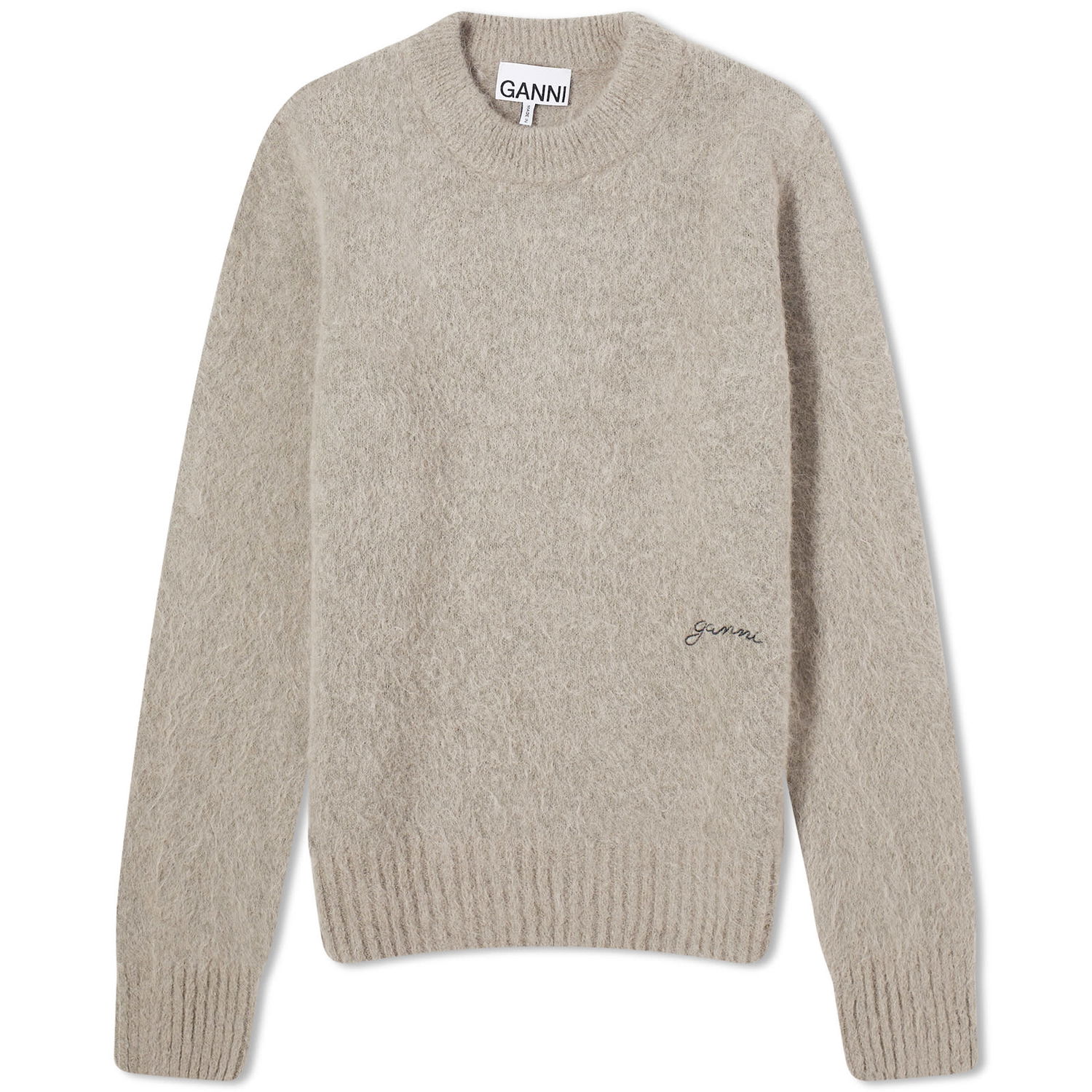 Пуловер GANNI Brushed Alpaca O-Neck Сиво | K2095-19, 0