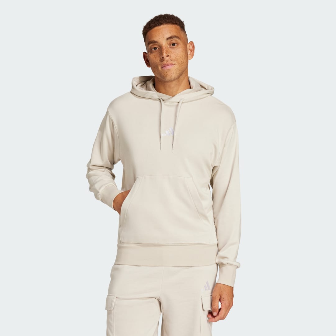 Суитчър adidas Performance Essentials Feelcozy French Terry Hoodie Бежово | IN6085, 0