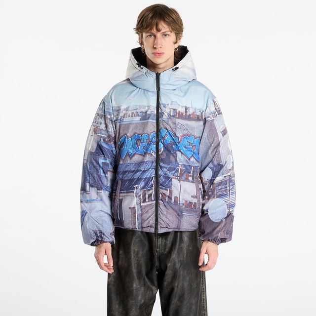 Elevation Puffer Cityscape Graffiti Print L