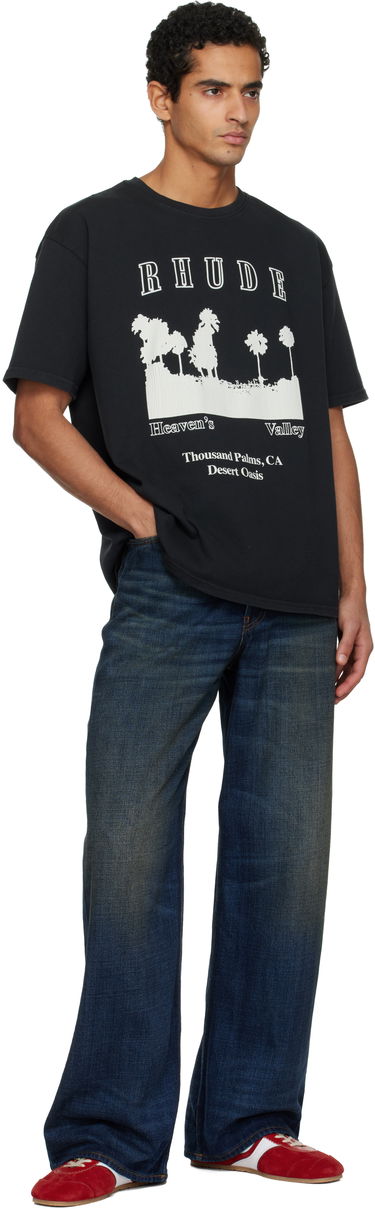 Тениска Rhude Thousand Palms Graphic T-shirt Черно | RHFW25TT02012, 3