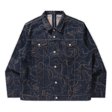 Яке BAPE x Levi's Camo Trucker Jacket Тъмно синьо | 1H23 140 910 NAVY INDIGO, 0