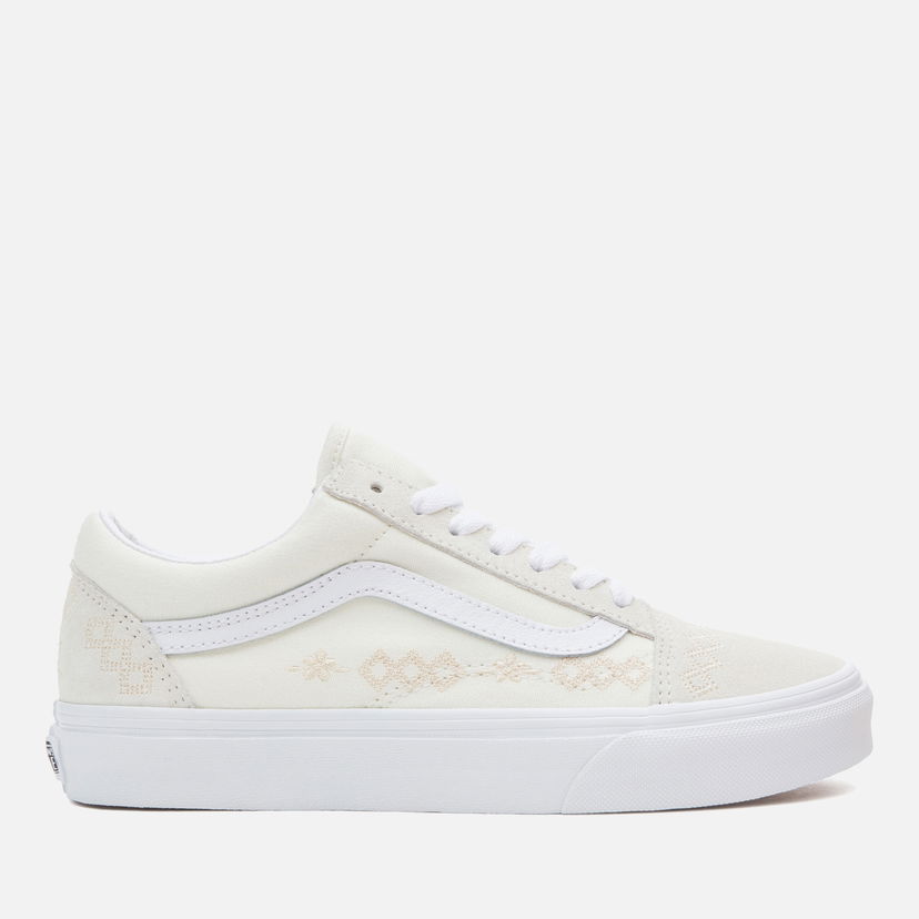 Кецове и обувки Vans Women's Old Skool Trainers - Craftcore Marshmallow - UK 4 Бяло | VN0007NTCDA