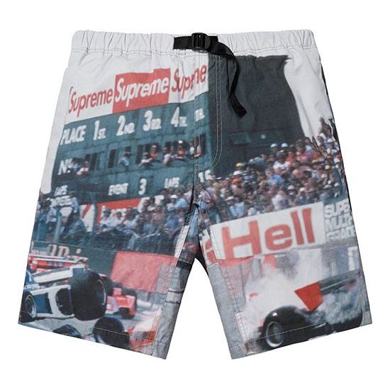 Къси панталони Supreme Grand Prix Print Shorts Синьо | SUP-SS19-1007