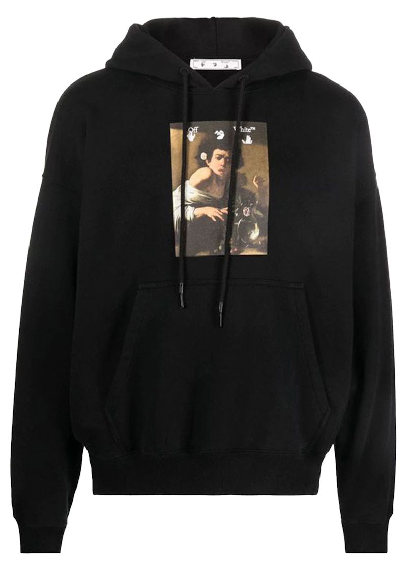 Суитчър Off-White Off-White Caravaggio Boy Bitten By A Lizard Print Hoodie Черно | OMBB085F21FLE0131084, 0