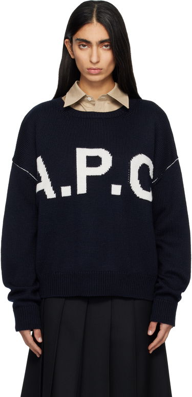 Пуловер A.P.C. A.P.C. Logo Sweater Тъмно синьо | WOASL-M23009, 0