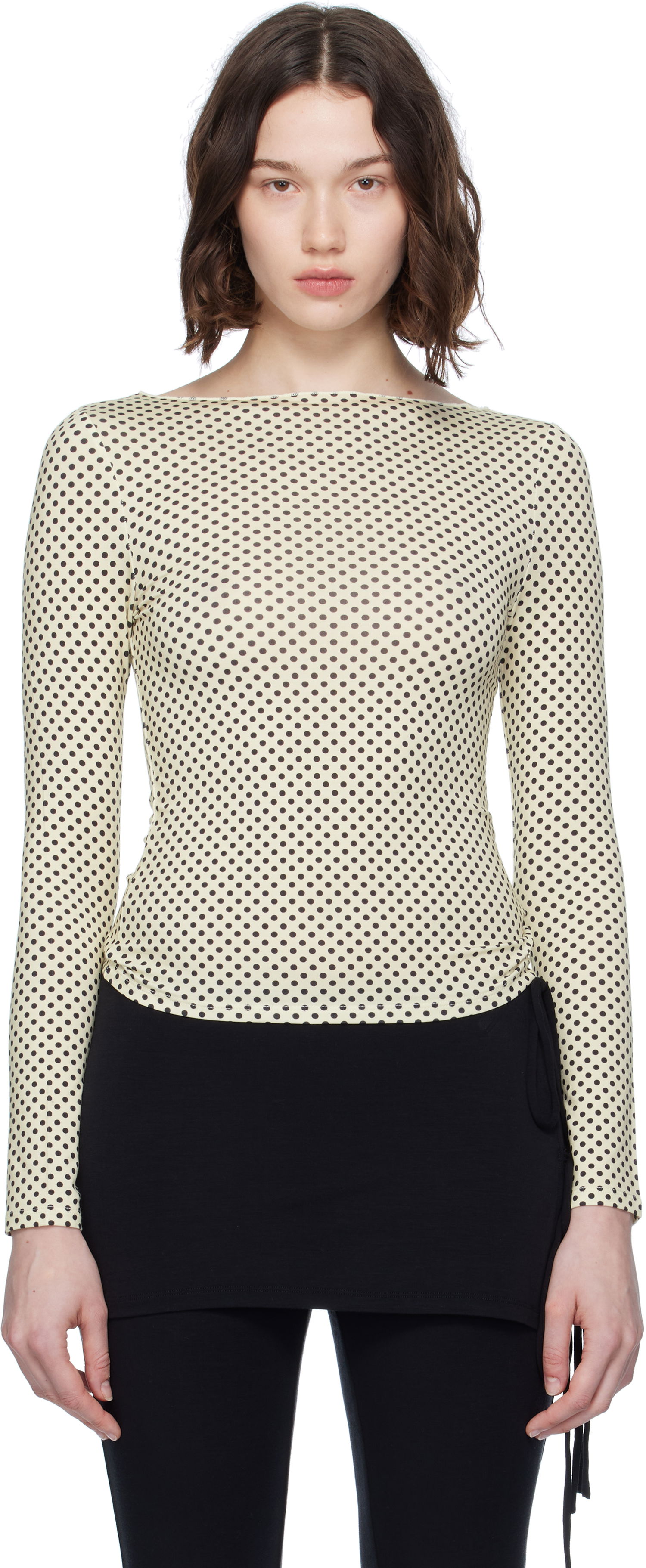 Тениска Miaou Miaou Amelia Polka Dot T-Shirt Жълто | 7183TJBBNP, 0