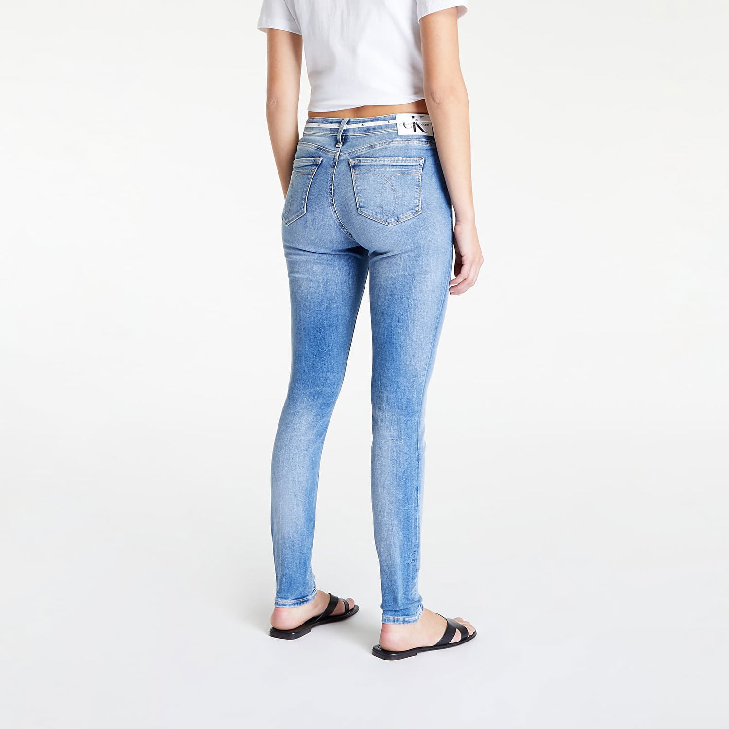Дънки CALVIN KLEIN Jeans Mid Rise Skinny Jeans Denim Синьо | J20J219535 1AA, 1