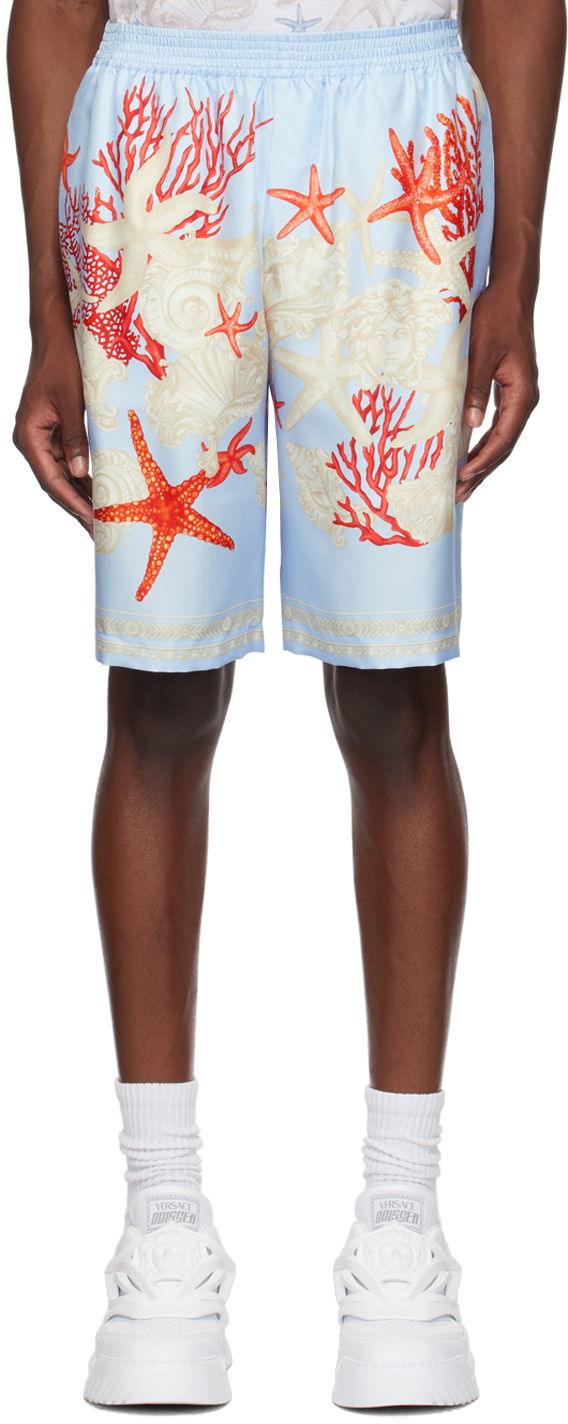 Къси панталони Versace Blue Barocco Sea Shorts Тюркоазено | 1002476_1A11093, 0