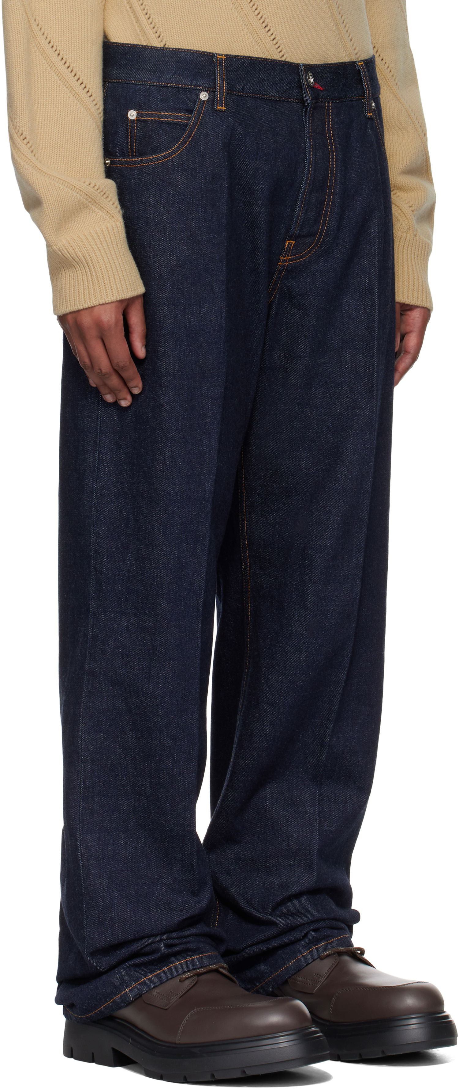 Дънки FERRAGAMO Ferragamo Straight-Leg Jeans Синьо | 780559, 1
