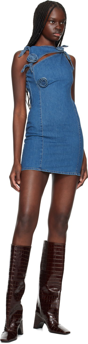 Pокля Coperni Coperni Asymmetric Flower Denim Minidress Синьо | COPR158F2014, 3