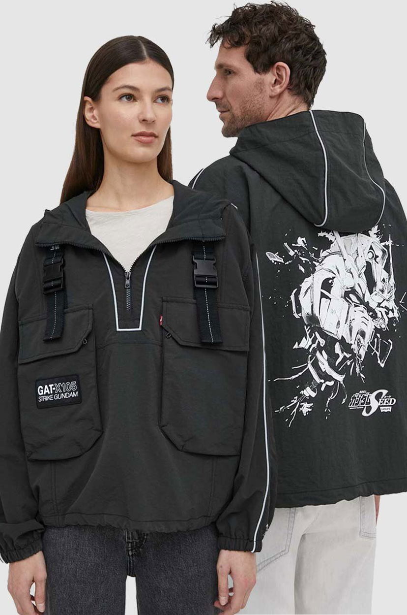 Ветровка Levi's x Gundam SEED Oversize Windbreaker Черно | A7411.0000
