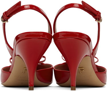 Кецове и обувки FERRAGAMO Ferragamo Gylla Mini Bow Slingback Pump Heels Червено | 781108, 1