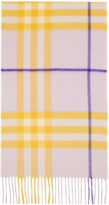 Шал Burberry Check Cashmere Scarf Purple / Yellow Лилаво | 8079556, 0