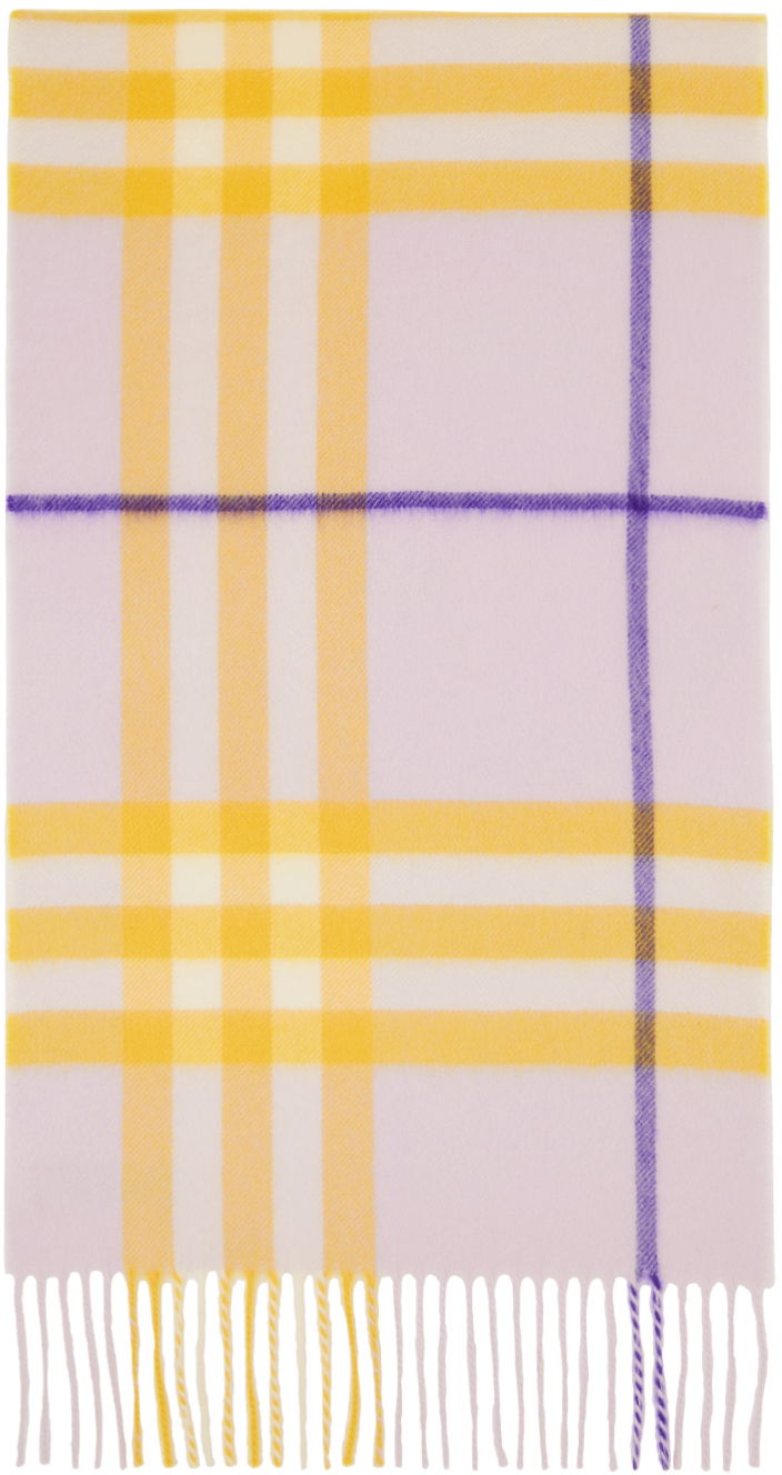 Шал Burberry Check Cashmere Scarf Purple / Yellow Лилаво | 8079556