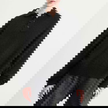 Пуловер Studio Nicholson Studio Nicholson Dune Polo Sweater Черно | DUNESN-1493-BLK, 2