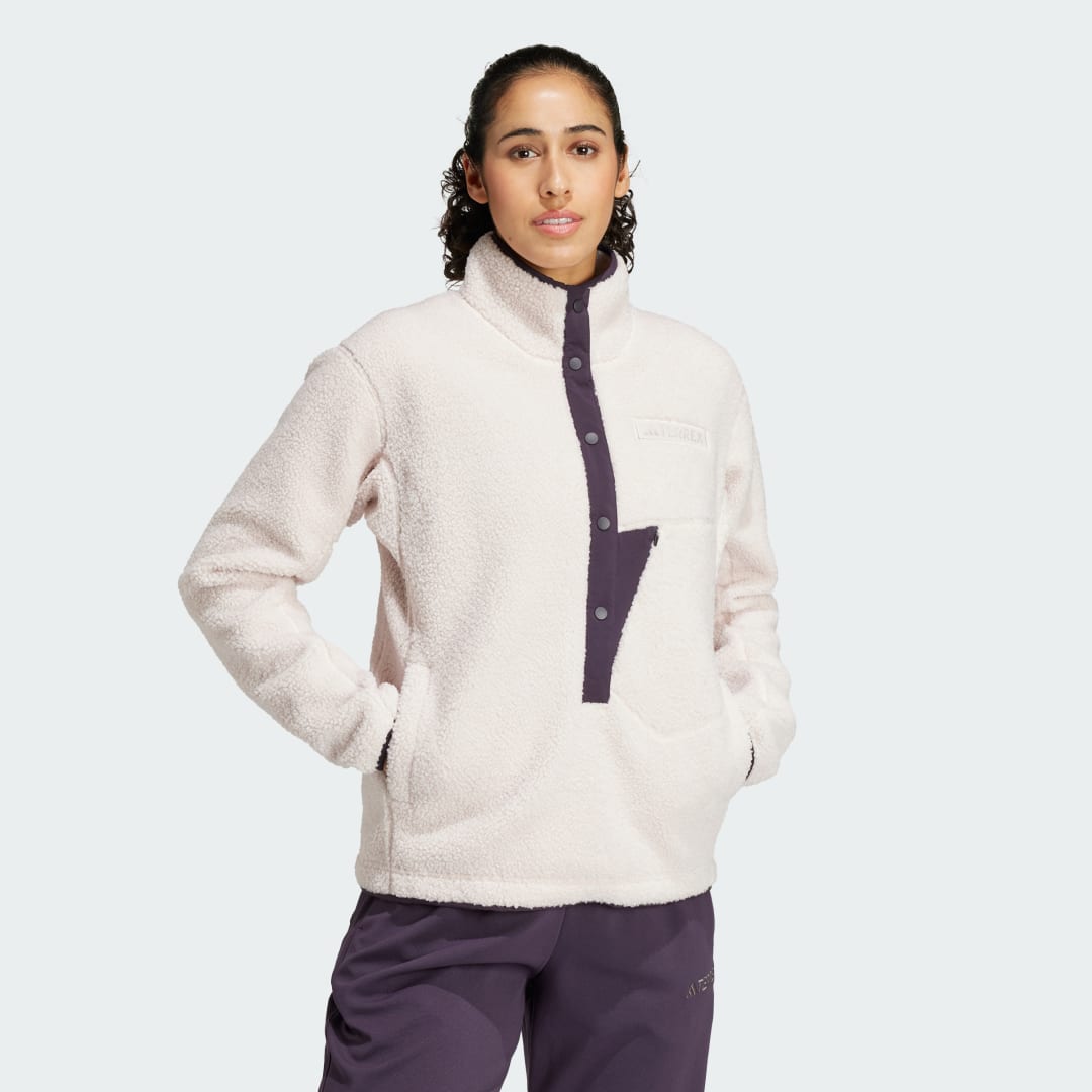Суитчър adidas Performance Terrex Xploric High Pile Fleece Pullover Бежово | IW0224, 1